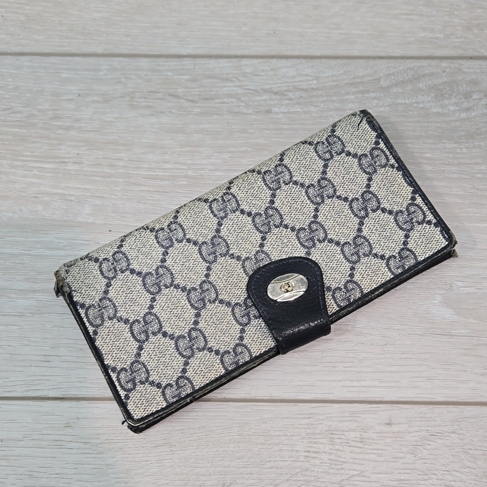 Vintage Gucci Monogram Italy Wallet Logo
